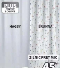 HAGBY / BRUNNA perdea de duș 100% poliester 150x200 cm