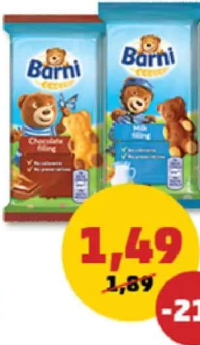 Barni Prăjiturică Cremă lapte/ciocolată 30 g