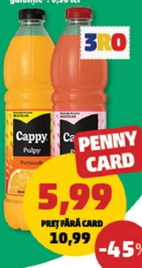 Cappy Pulpy portocale / grapefruit 1,5 l