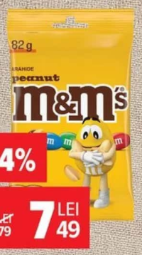 M&M'S Bomboane/arahide învelite în ciocolată 82 g