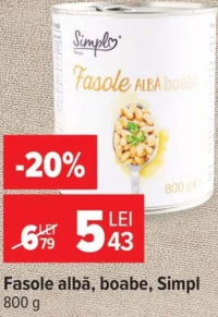 Simpl Fasole albă boabe 800 g