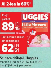 Huggies Scutece chiloțel Little Movers mărimi: 3/4/5/6