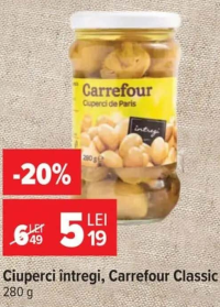 Carrefour Classic Ciuperci întregi 280 g
