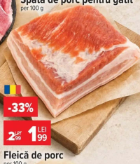 Fleică de porc per 100 g