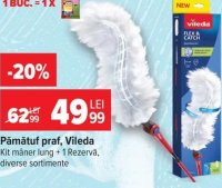 Vileda Pămătuf praf Kit mâner lung + 1 Rezervă