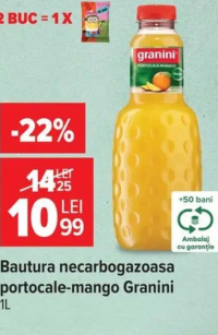 Bautura necarbogazoasa portocale-mango Granini 1 L