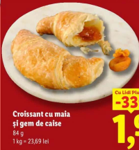 Croissant cu maia și gem de caise 84 g