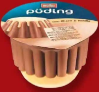 Müller Budincă de ciocolată și sos ciocolată / vanilie 450 g