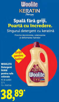 Woolite Detergent lichid pentru rufe colorate 2.7 L