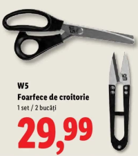 W5 Foarfece de croitorie 1 set / 2 bucăți