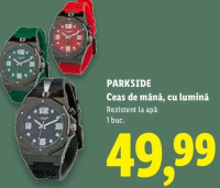 PARKSIDE Ceas de mână, cu lumină Rezistent la apă