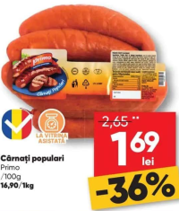 Primo Cârnați populari /100g