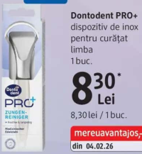 Dontodent PRO+ dispozitiv de inox pentru curățat limba 1 buc.