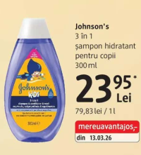 Johnson's 3 în 1 șampon hidratant pentru copii 300 ml