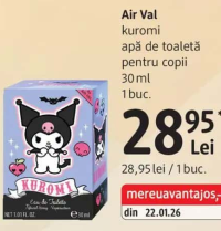 Air Val Kuromi apă de toaletă pentru copii 30 ml 1 buc.