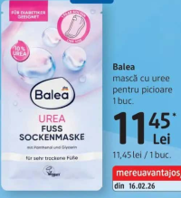 Balea mască cu uree pentru picioare 1 buc.