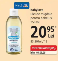 babylove ulei de migdale pentru bebeluși 250 ml