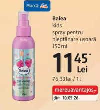 Balea kids spray pentru pieptănare ușoară 150 ml