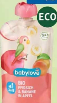 babylove piure cu piersici, banane și mere pentru bebeluși 12+ 100 g