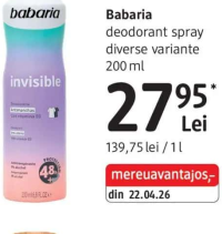 Babaria deodorant spray diverse variante 200 ml