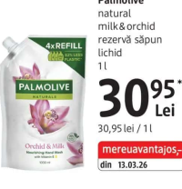 Palmolive natural milk & orchid rezervă săpun lichid 1 l