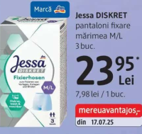 Jessa DISKRET pantaloni fixare mărimea M/L 3 buc.