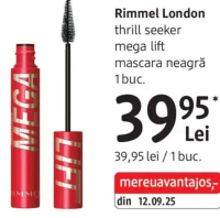 Rimmel London thrill seeker mega lift mascara neagră 1 buc.