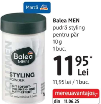 Balea MEN pudră styling pentru păr 10 g 1 buc.