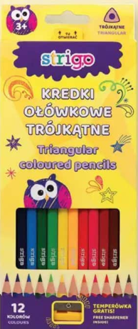 Strigo creioane colorate cu ascuțitoare 12 culori 12 buc.