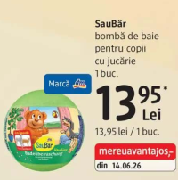 SauBär bombă de baie pentru copii cu jucărie 1 buc.