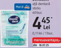 Dontodent ață dentară sticks 40 buc.