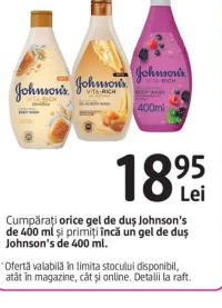 Johnson's gel de duș diverse variante 400 ml