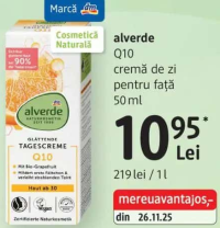 alverde Q10 cremă de zi pentru față 50 ml