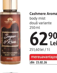 Cashmere Aroma body mist două variante 250 ml