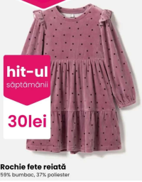 Rochie fete reiată 59% bumbac, 37% poliester