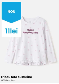 Tricou fete cu buline 100% bumbac
