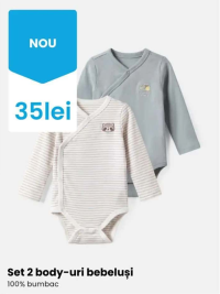 Set 2 body-uri bebeluși 100% bumbac