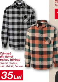 Cămașă din flanel pentru bărbați diverse modele, măr. M-XXL
