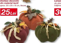 Dovleac decorativ din material textil aprox. 20 x 20 x 16 cm