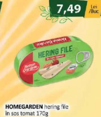 HOMEGARDEN hering file în sos tomat 170g