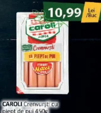 CAROLI Crenvurști cu piept de pui 450g