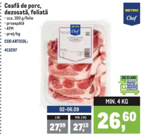 METRO Chef Ceafă de porc, dezosată, feliată