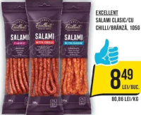EXCELLENT SALAMI CLASIC/CU CHILLI/BRÂNZĂ, 105G