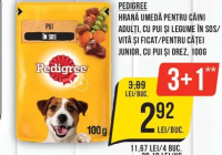 PEDIGREE HRANĂ UMEDĂ PENTRU CÂINI ADULȚI, CU PUI ȘI LEGUME ÎN SOS/VITĂ ȘI FICAT/PENTRU CĂȚEI JUNIOR,
