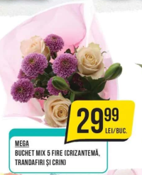 MEGA BUCHET MIX 5 FIRE (CRIZANTEMĂ, TRANDAFIRI ȘI CRIN)