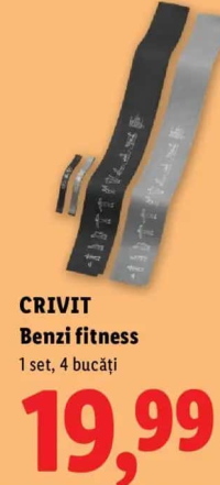 CRIVIT Benzi fitness 1 set, 4 bucăți