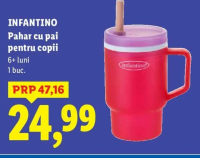 INFANTINO Pahar cu pai pentru copii 1 buc.