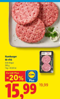 Hamburger de vită Irish Angus 260g