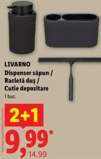 LIVARNO Dispenser săpun / Racletă duș / Cutie depozitare