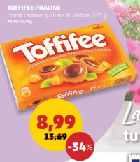 Toffifee Praline cremă caramel și alune de pădure 125 g